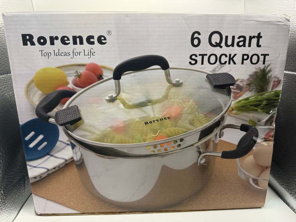 Rorence 6 Quart Stock Pot Size 6QT Stainless Steel